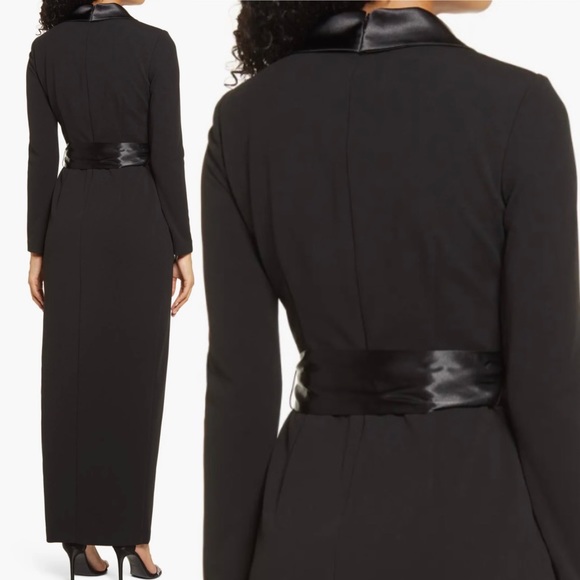 Eliza J  Formal Elegant Long Sleeve Tuxedo Gown Dress 
size 12 or 6 or 4 or 10 - Picture 3 of 12